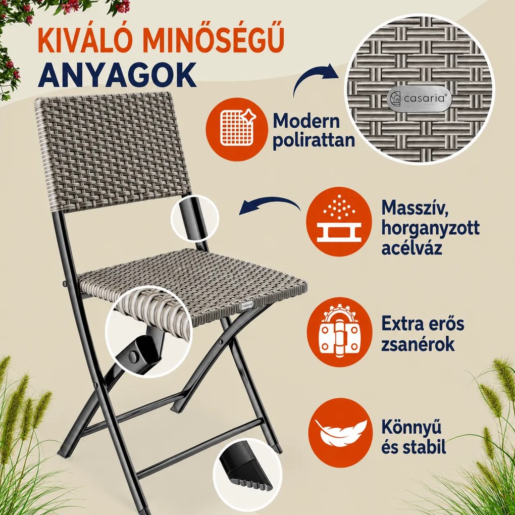Deuba Rattan balkonkészlet - krém