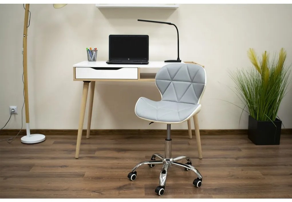 AVOLA VELVET irodai szék, szürke-fehér