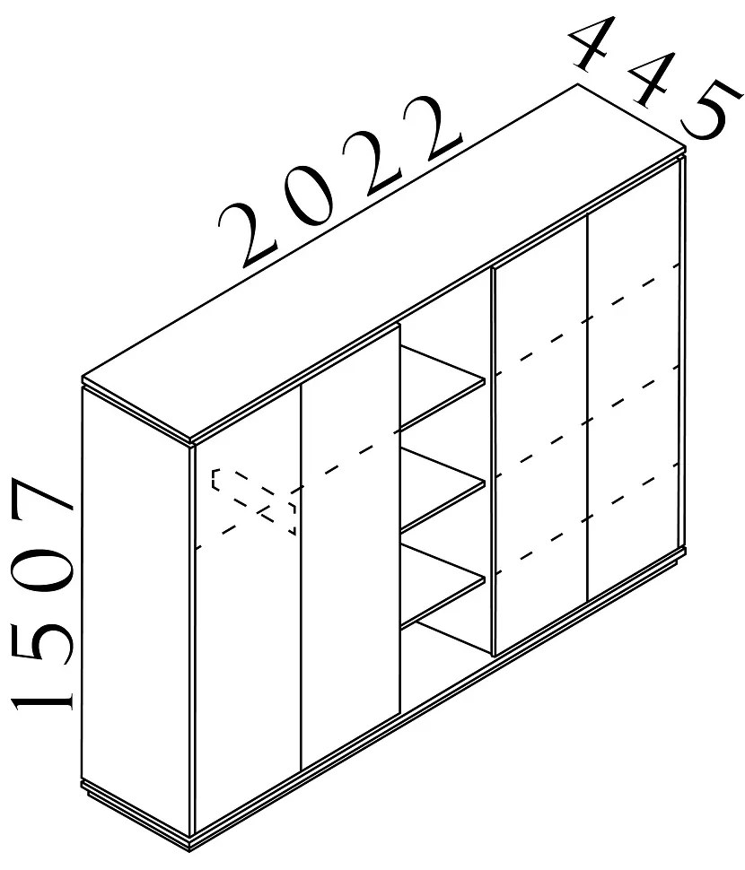 Creator magas gardrób 202,2 x 44,5 x 150,7 cm, antracit / fehér