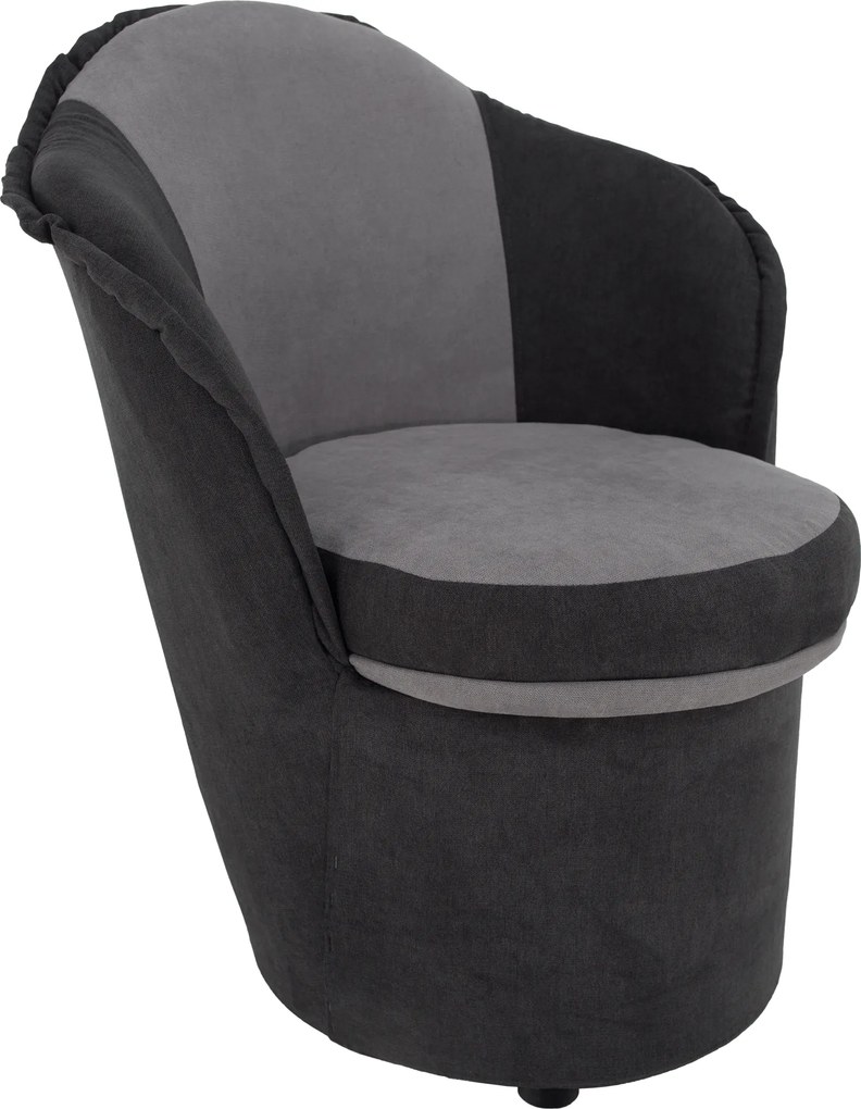 Fotel tárhellyel, sötétszürke/világosszürke, PERSI