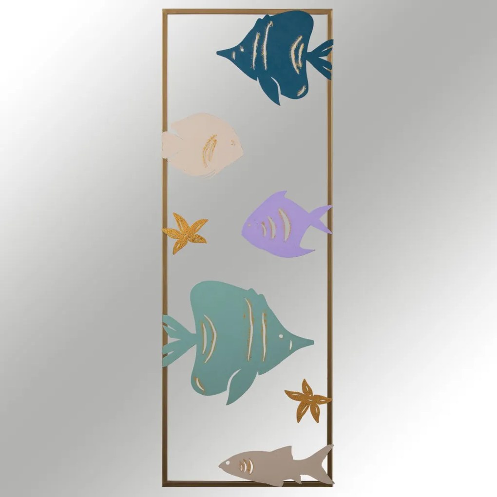 Aquarium fém fali dekoráció, 32×5 cm