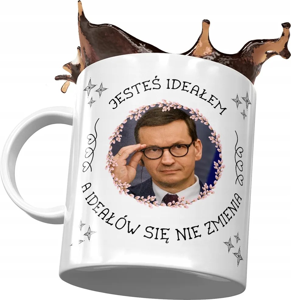 Bögre Mateusz Morawiecki miniszterelnök Politikusok Ajándék Nyomtatott Fotóval