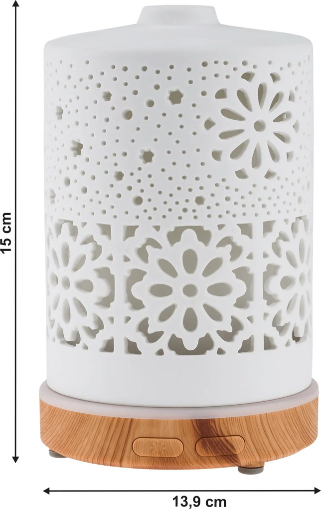 Aroma diffúzor/párásító, fehér/natúr, AMAYA