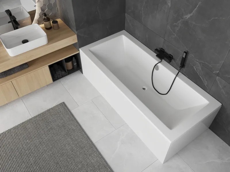Mexen Cube téglalap alakú kád 160 x 70 cm burkolattal, fehér - 55051607000X