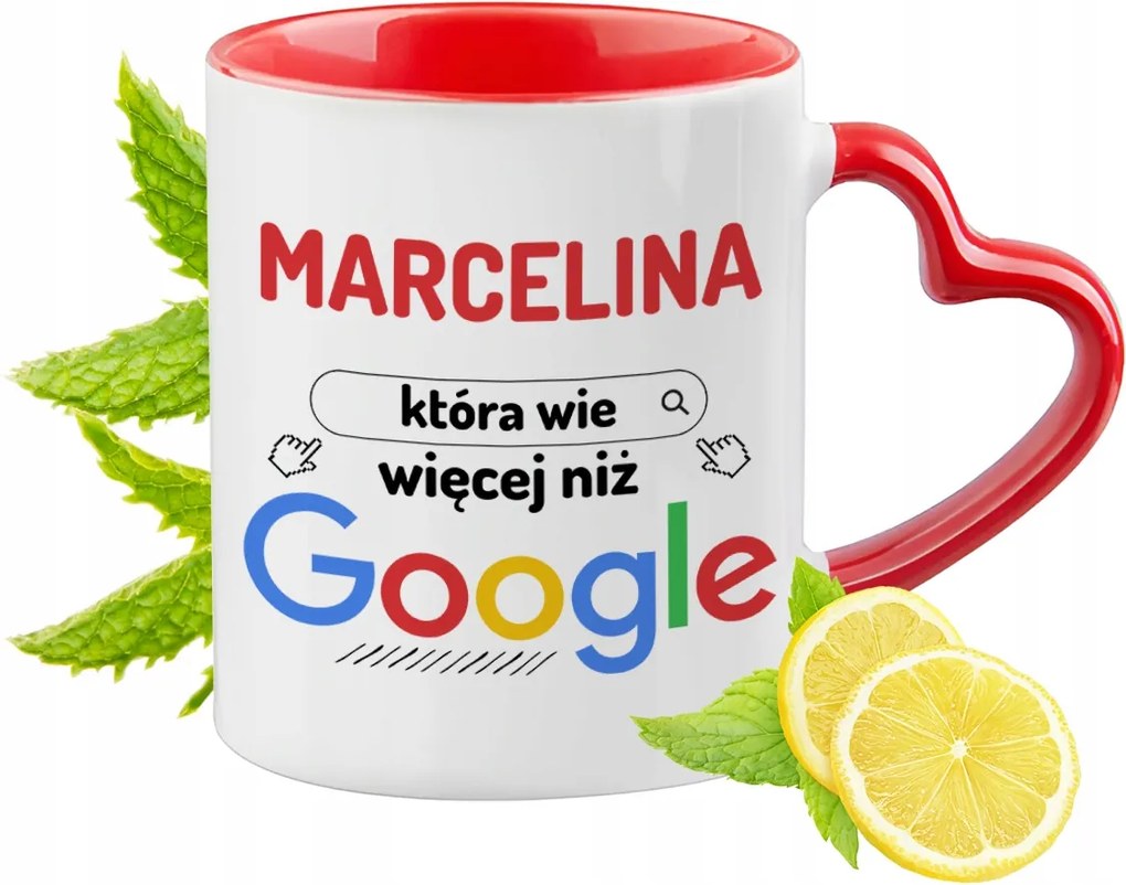 Marcelina Piros Bögre Szív Alakú Füllel Ajándék