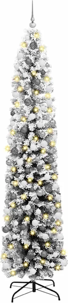 vidaXL Mű karácsonyfa 300 LED-del Zöld 240 cm PVC, acél és műanyag