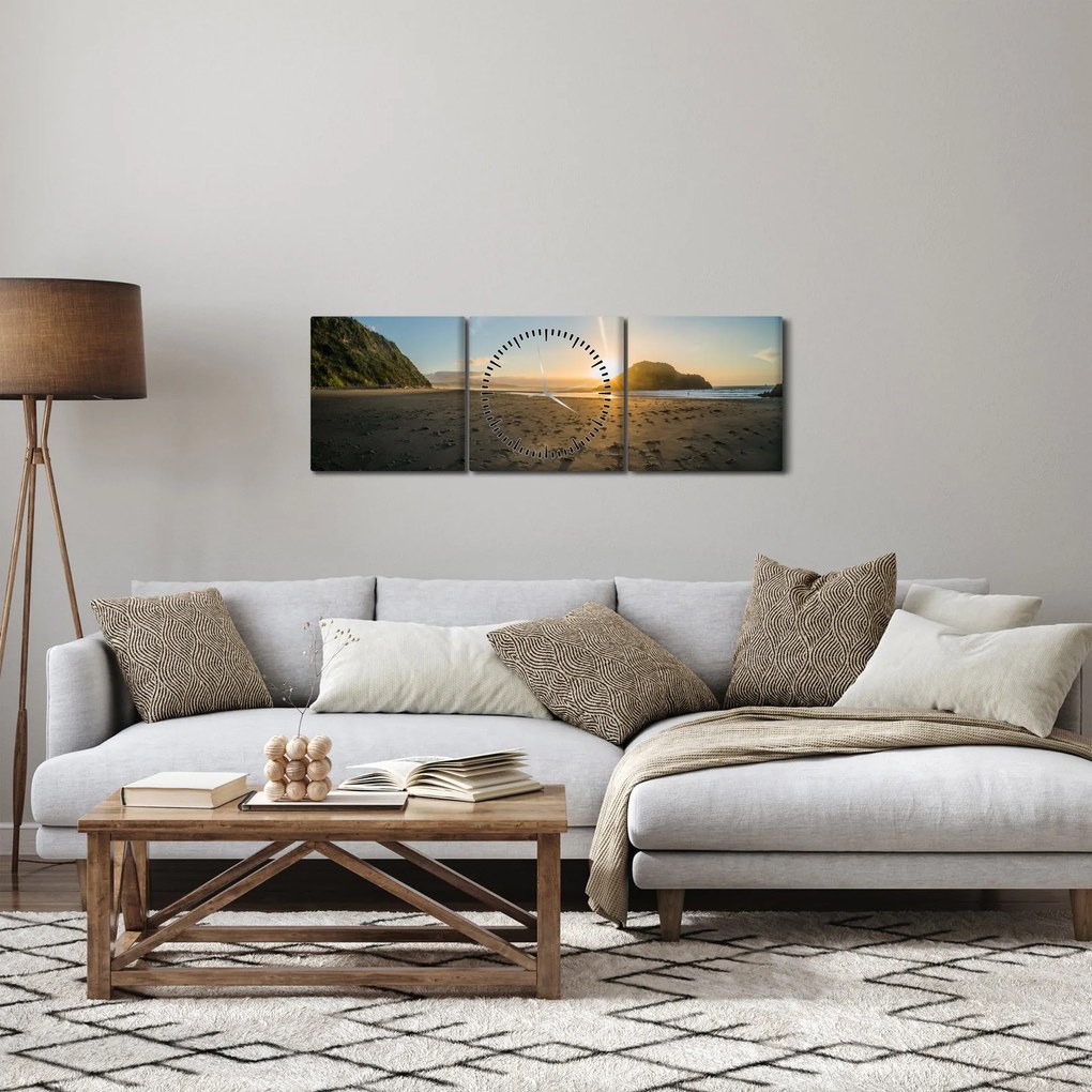 Strand képe (órával) (90x30 cm)
