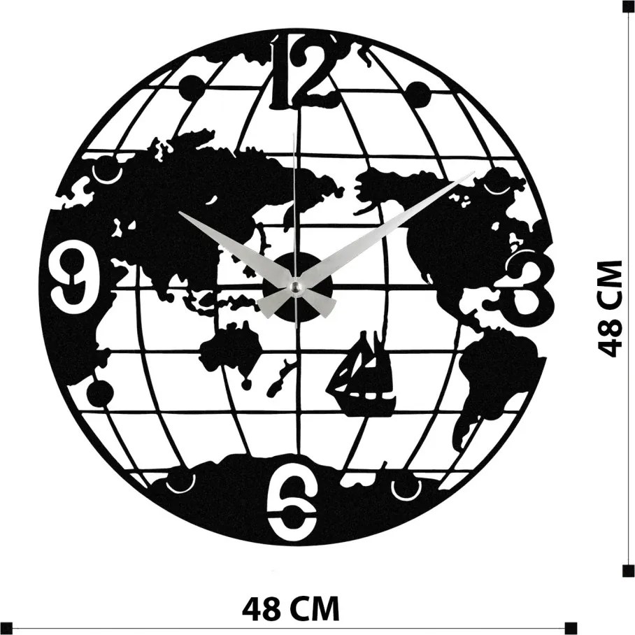 Enzoclock fém falióra, 48×48 cm – S018