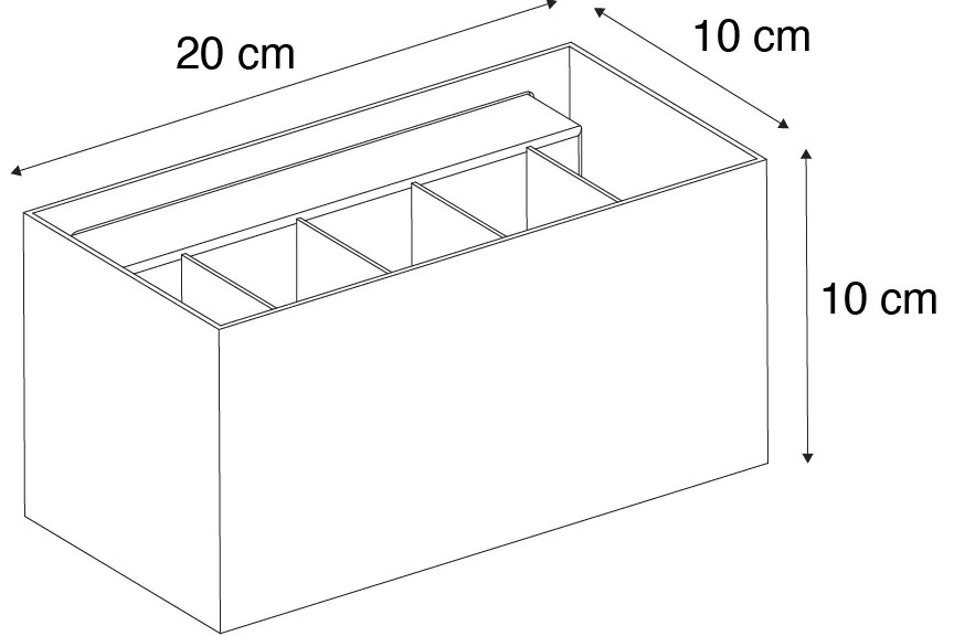 Modern fali lámpa fekete téglalap alakú 2-lámpás - Edwin