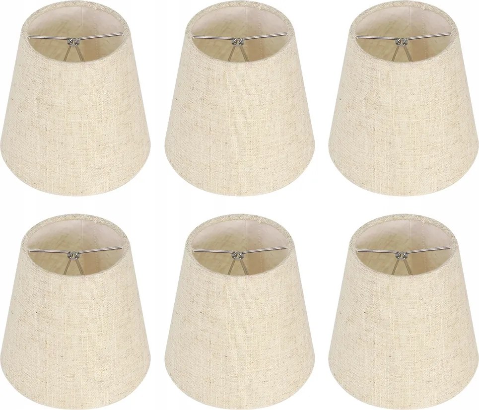 Lámpabúra Állólámpához Kúpos 14CM E14 Világos Bézs+arany Szemcsék 6 Db