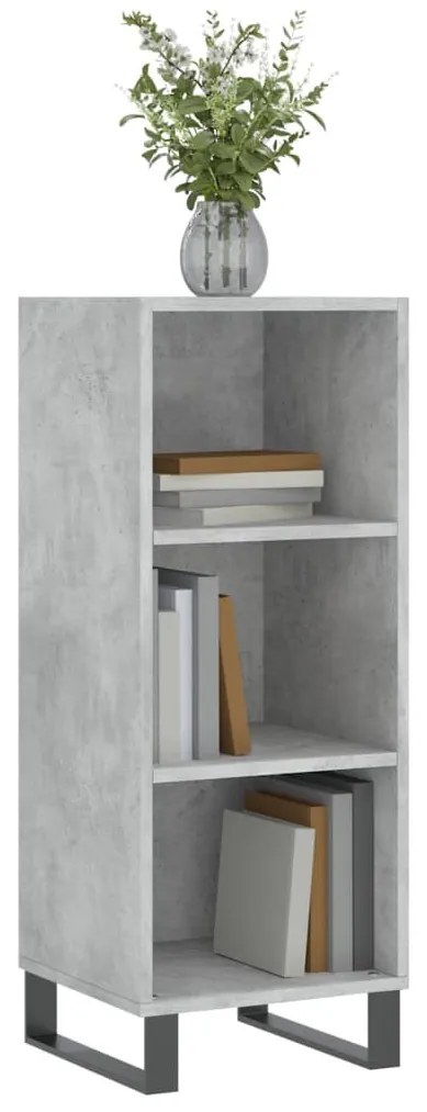 betonszürke szerelt fa tálalószekrény 34,5 x 32,5 x 90 cm