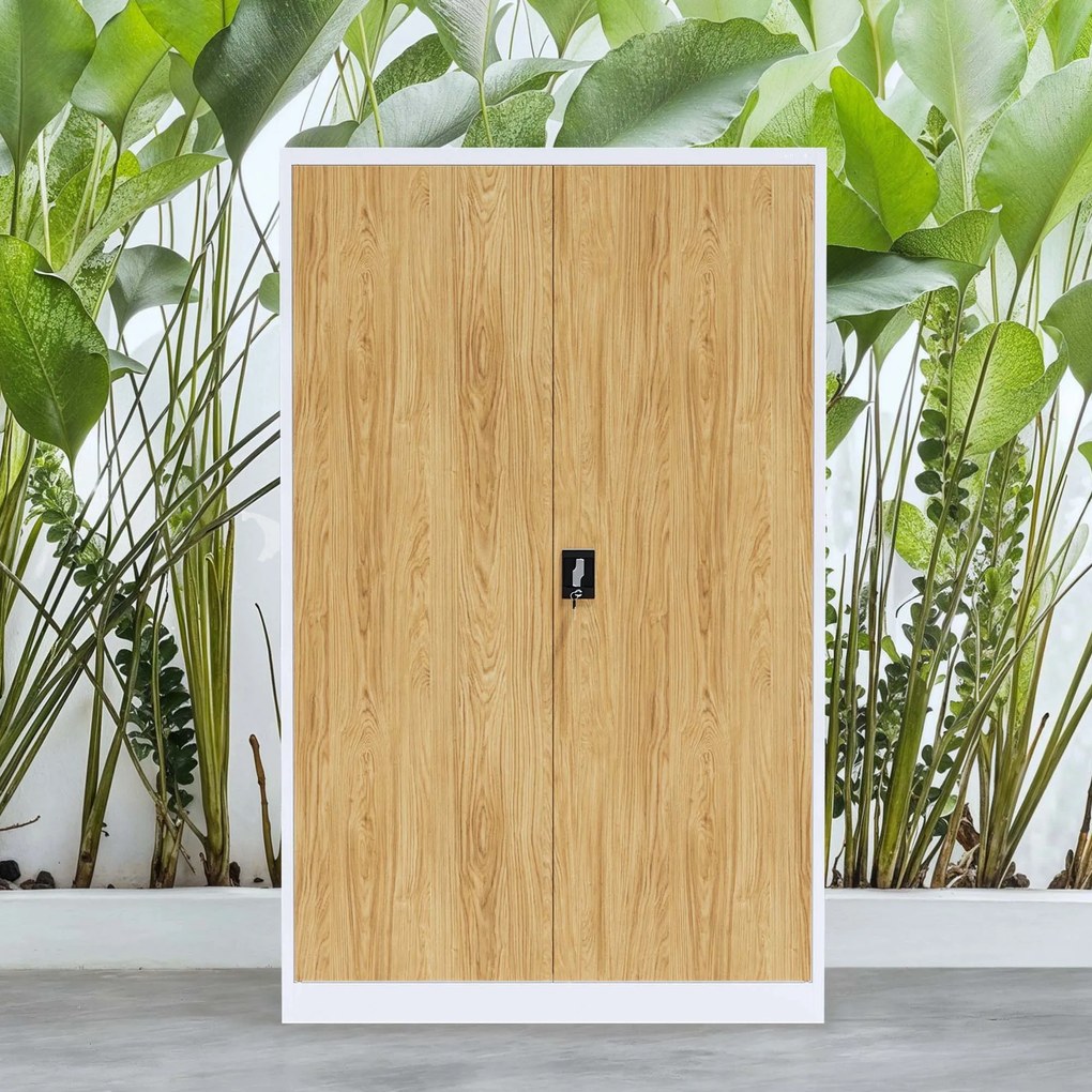 Fém irodagardrób Fehér/ Aranytölgy: Eco Design JAN II