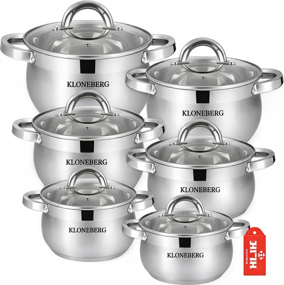 Edénykészlet rozsdamentes acél 12el indukciós gáz szett prémium konyha