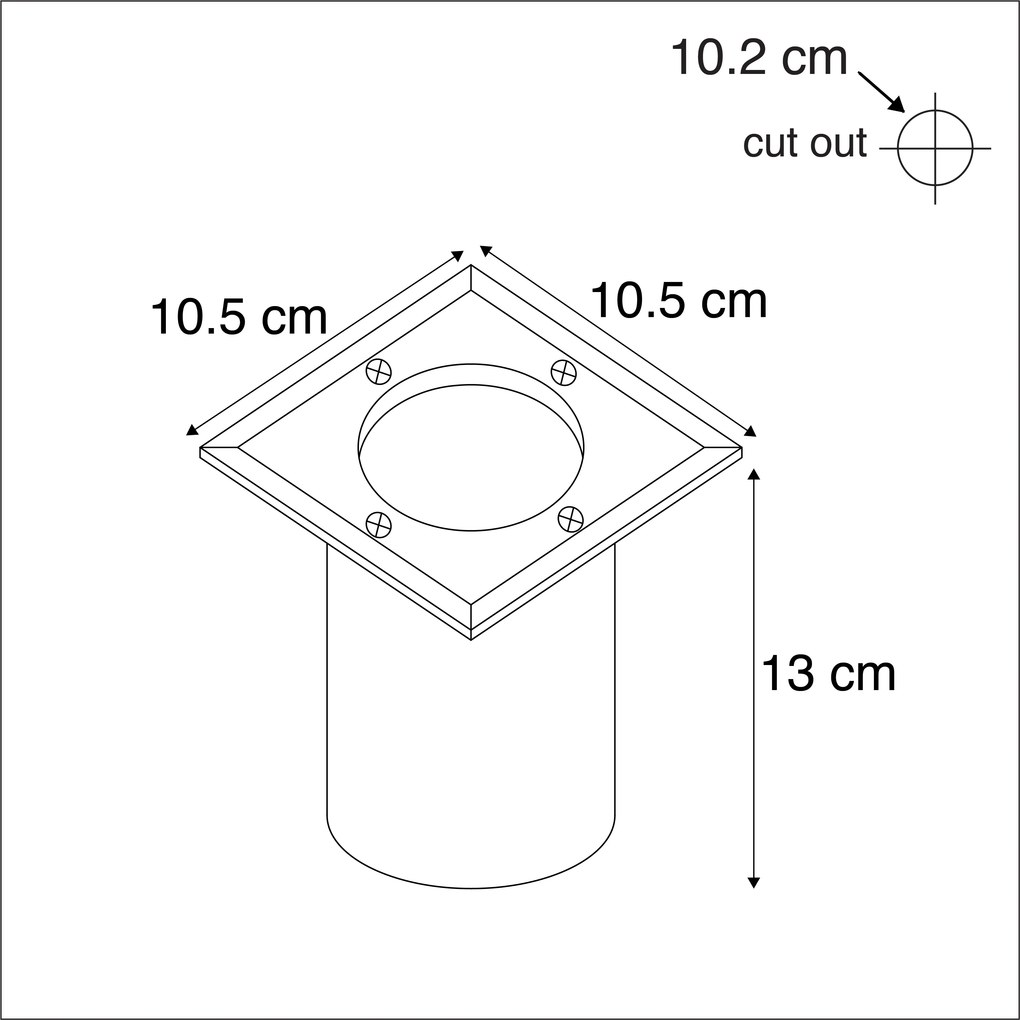 5 darabos acél IP65-ös talajspot szett - Basic Square