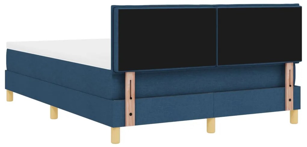 Box Spring Ágy Mattal & LED Kék 140x190 cm Szövet