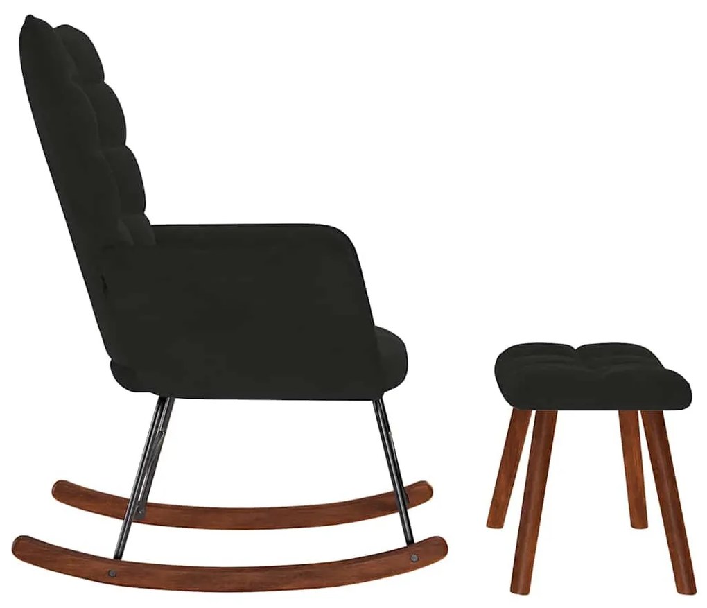 fekete bársony hintaszék ülőkével