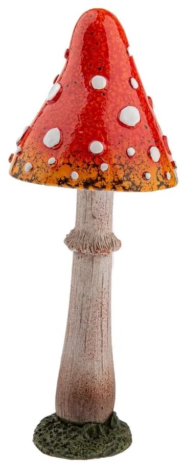 Őszi dekorációs gomba Muchomůrka, 23 cm, polirezín, 23 cm