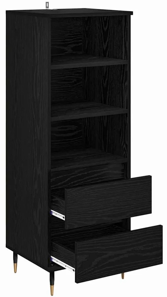 Magasfiú fiókkal Fekete tölgy 40 x 36 x 110 cm Faanyag