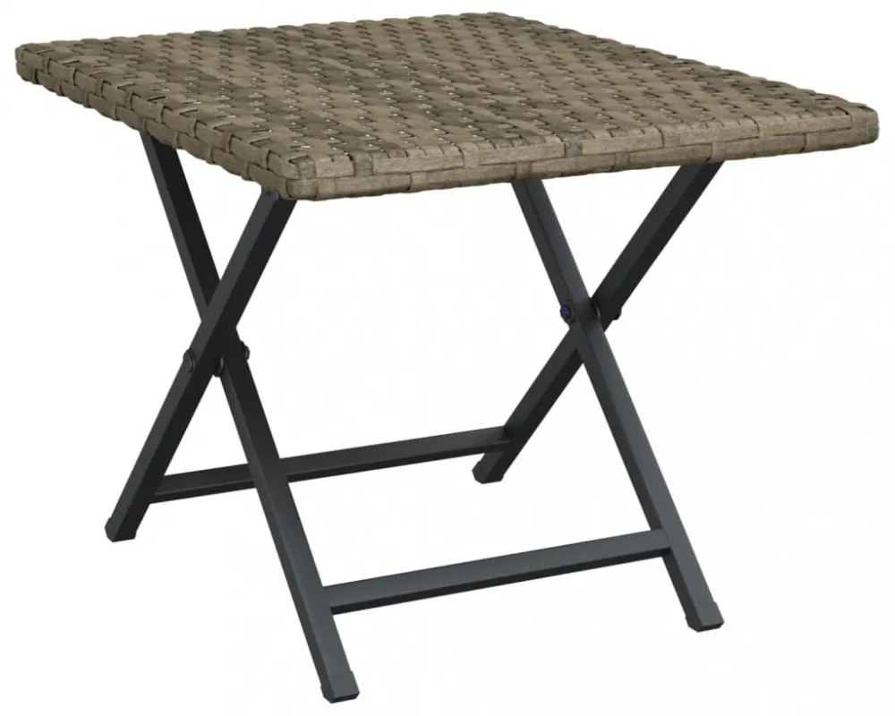 szürke összecsukható polyrattan asztal 45x35x32 cm