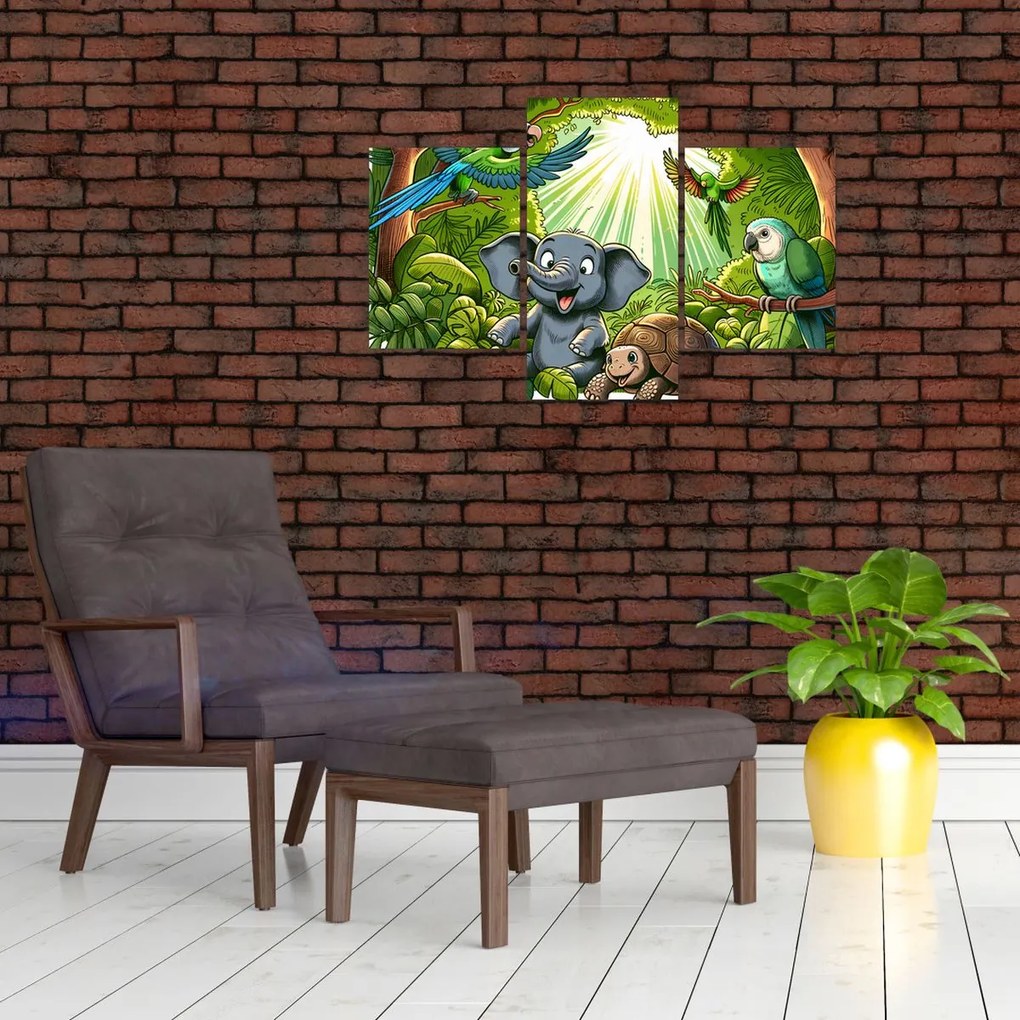 Kép - Vidám állatkák (90x60 cm)