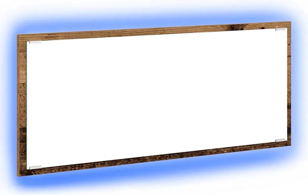 vidaXL Tükör LED -es lámpákkal Öreg fa 90 x 8,5 x 37 cm Faanyag