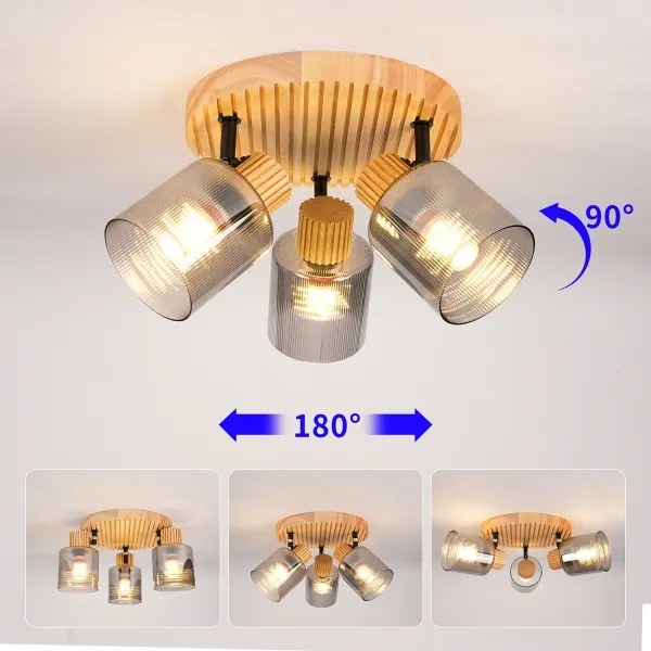 Brilagi - HYGGE spotlámpa 3xE14/15W/230V kaucsukfa/füstszínű