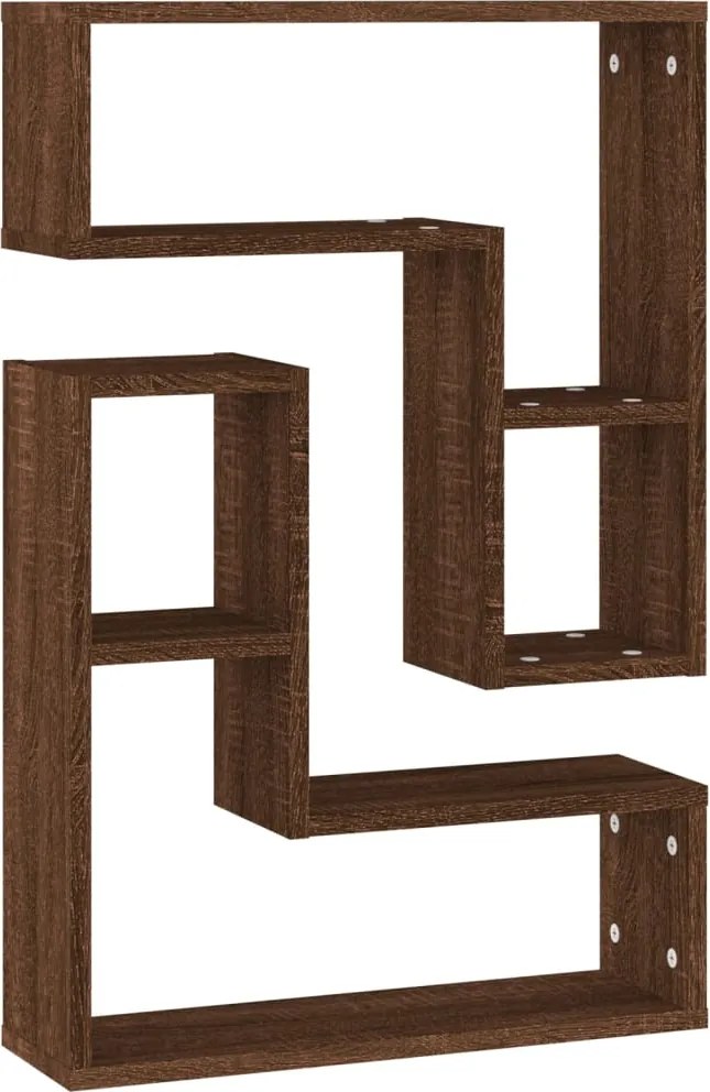 vidaXL 2 db barna tölgyszínű szerelt fa fali kockapolc 50 x 15 x 50 cm