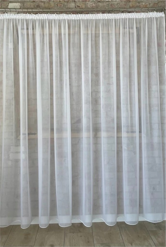 Függöny sima, fehér fátyol méteráru