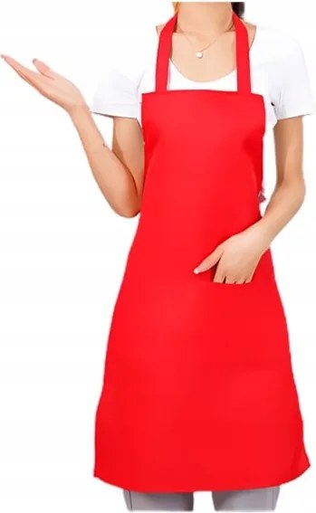 Konyhai Kötény Piros, Zsebekkel Állítható Praktikus A Főzéshez