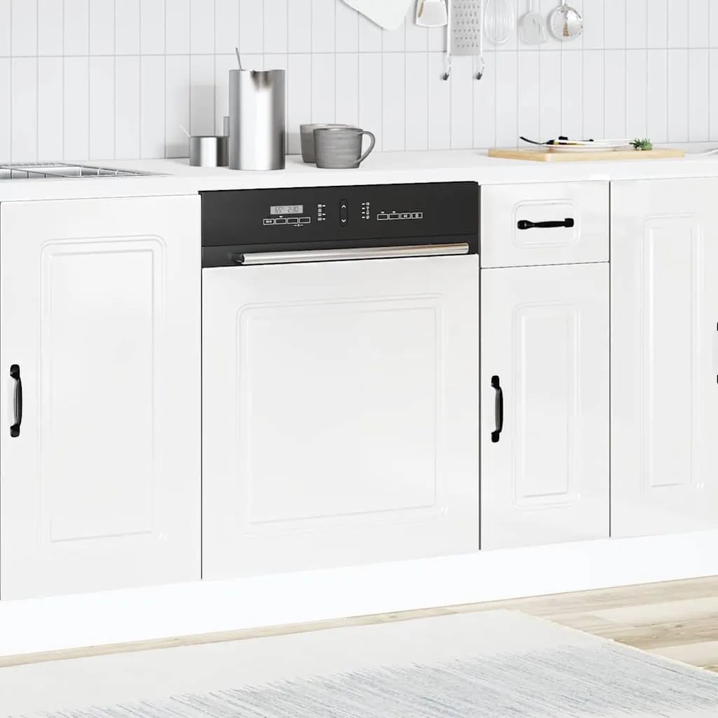 mosogatógép panel Kalmar magasfényű fehér 60x1,5x67 cm gépi fa