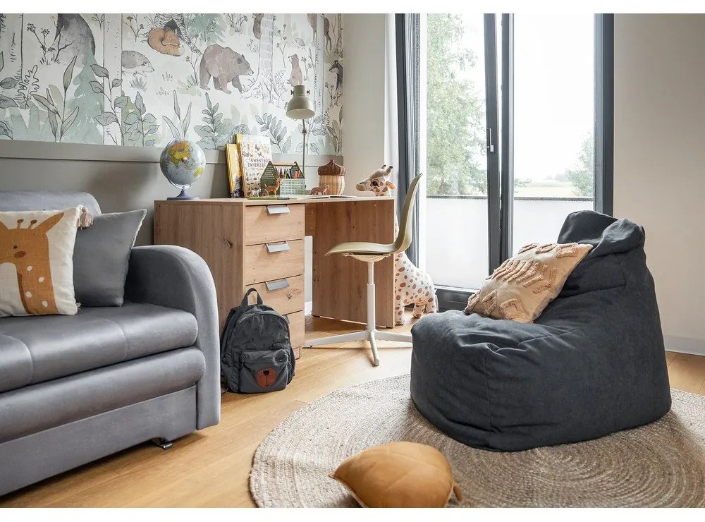 Világosszürke bársony kinyitható kanapé 130 cm Ario – ELTAP