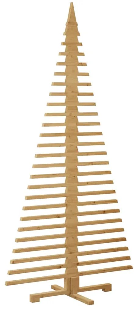 Fából készült Karácsonyfa állvánnyal Barna 210 cm Tömör fenyőfa