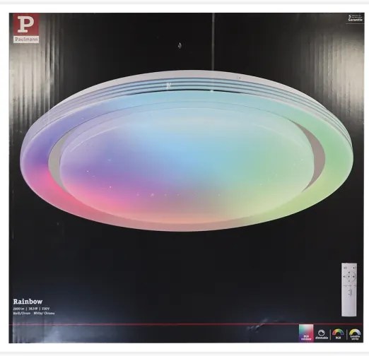Paulmann 70547 - LED RGBW/38,5W Dimmelhető mennyezeti lámpa RAINBOW 230V + távirányító