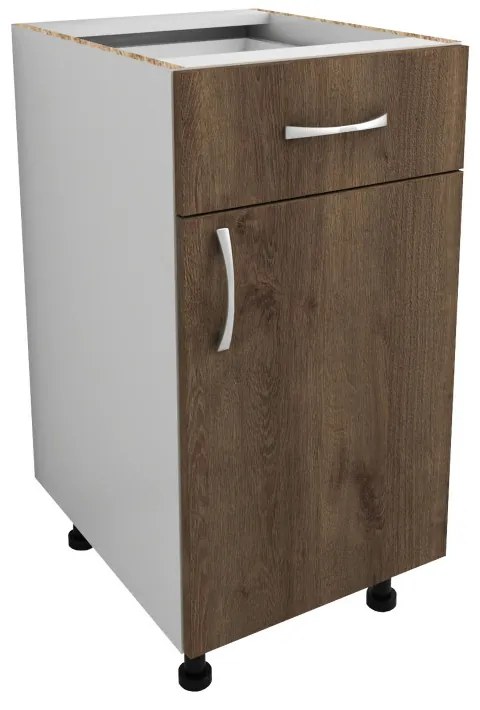 Benita 1 ajtós Alsó konyhaszekrény Bronz Tölgy-Fehér 40x50x80 cm N