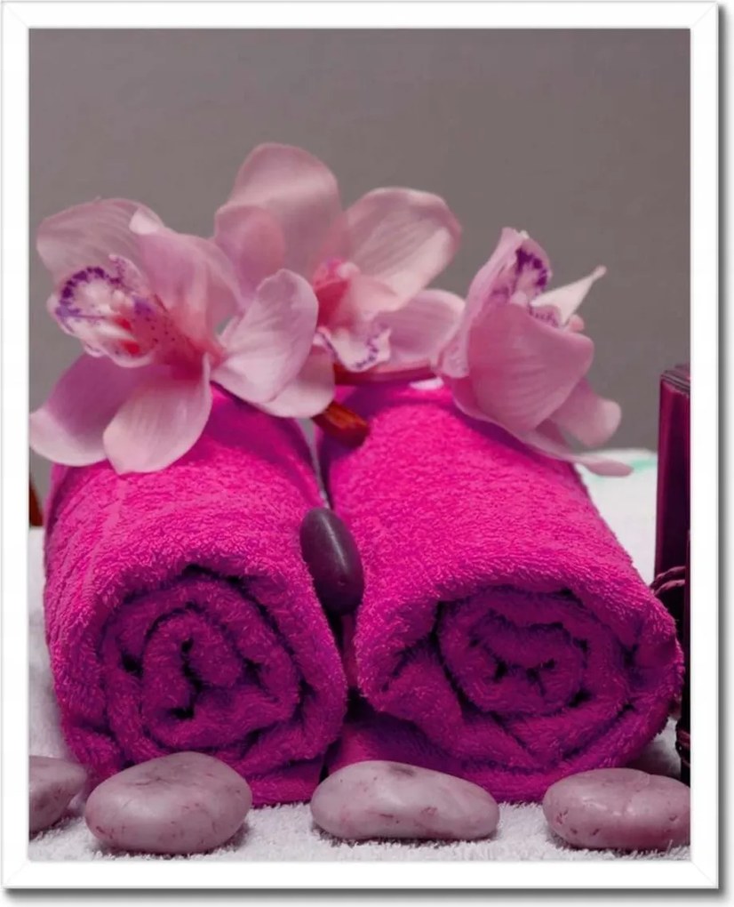 Poszterek keretben 40x50 Lila törölköző Virág