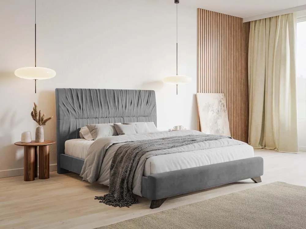 Franciaágy 160 cm Lania 160 (ágyráccsal) (szürke). 1098721