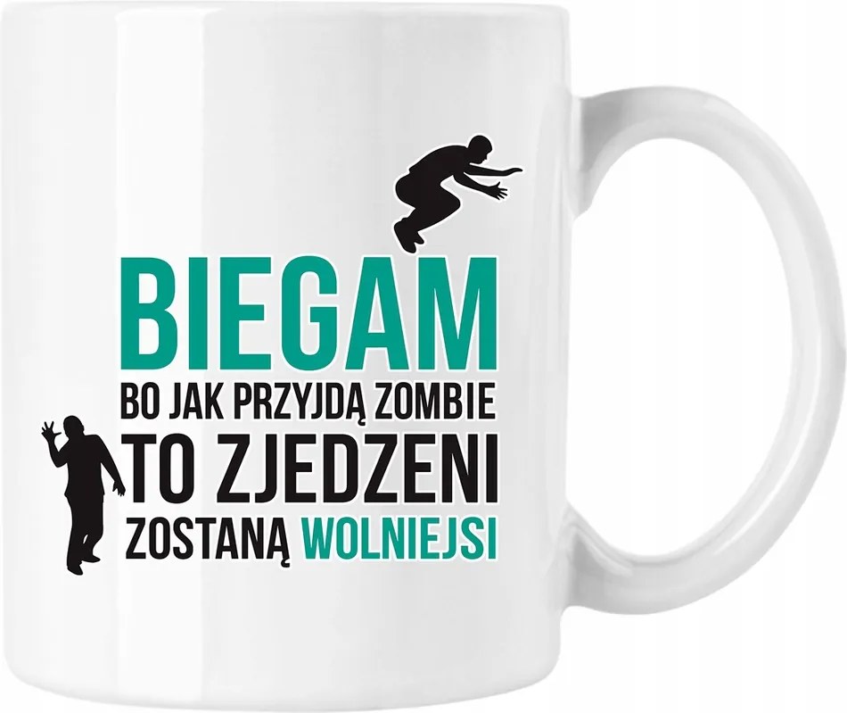 Bögre Futok a zombik ellen humor Fehér 330ml