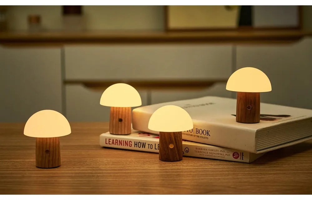 Natúr színű kőrisfa LED dimmelhető asztali lámpa (magasság 7 cm) Alice – Gingko
