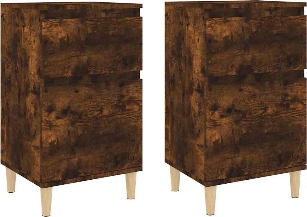vidaXL 2 db füstös tölgy színű éjjeliszekrény 40 x 35 x 70 cm