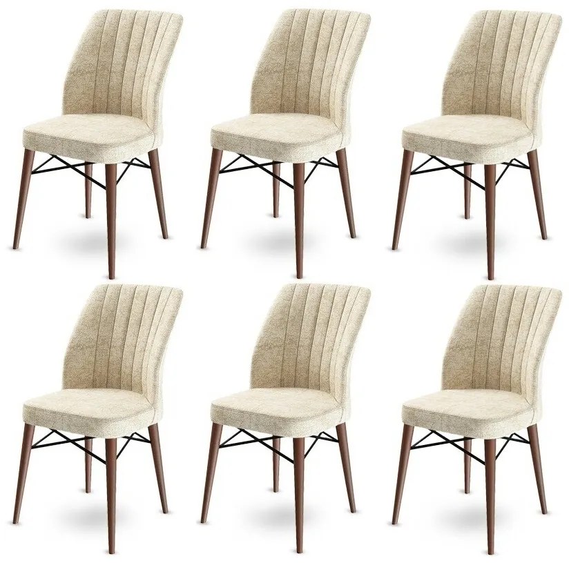 Flex Cream and Brown étkezőszék szett, 6 db