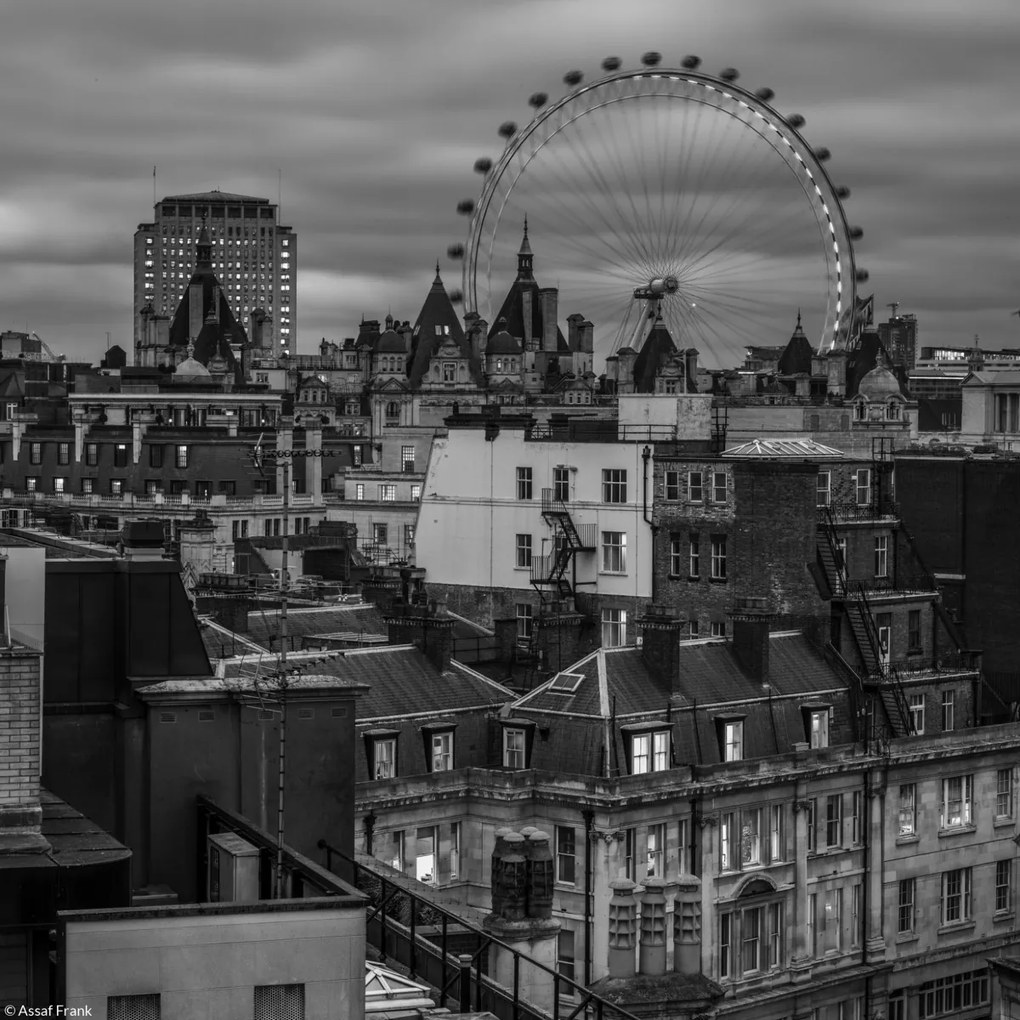 Poszter 20x20cm London városkép millenniumi körrel, Assaf Frank