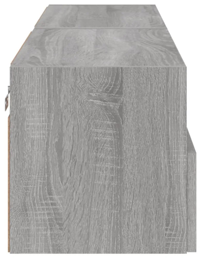 2 db szürke sonoma színű szerelt fa fali TV-szekrény 60x30x30cm