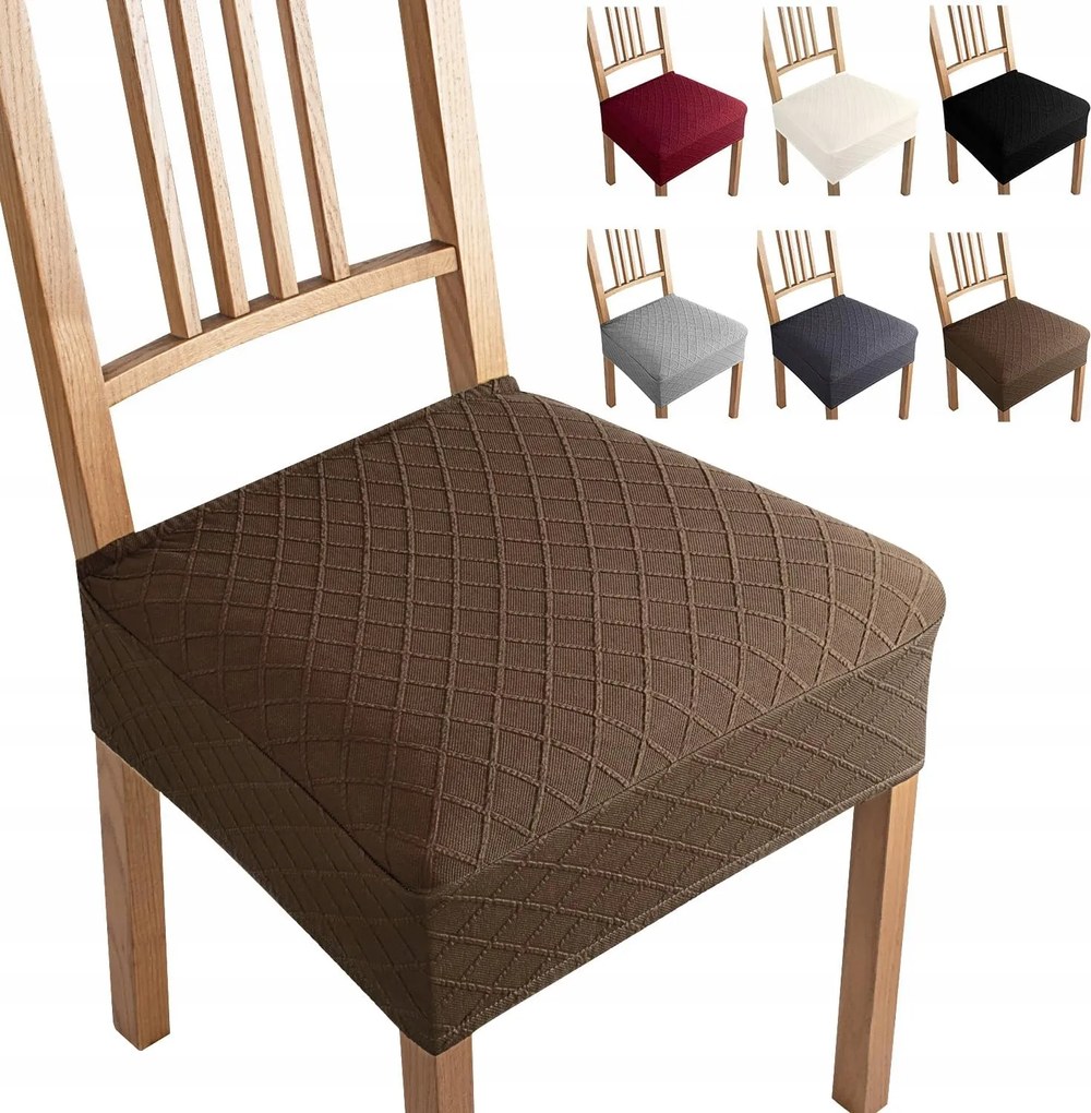 Karfa nélküli székhuzat, jacquard, levehető és mosható barna