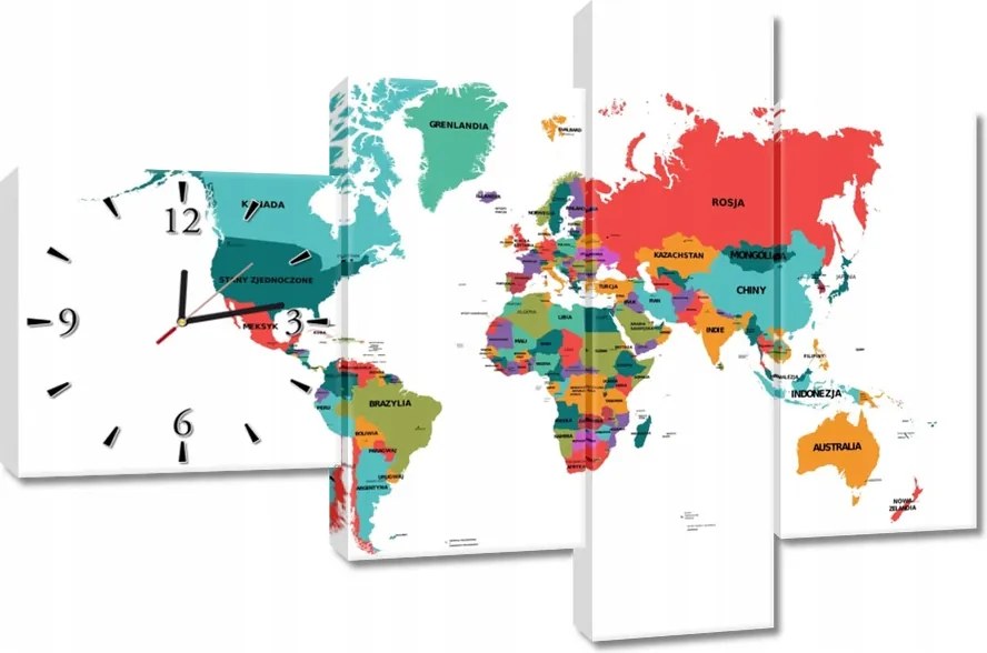 Faliórák 100x70 Világtérkép