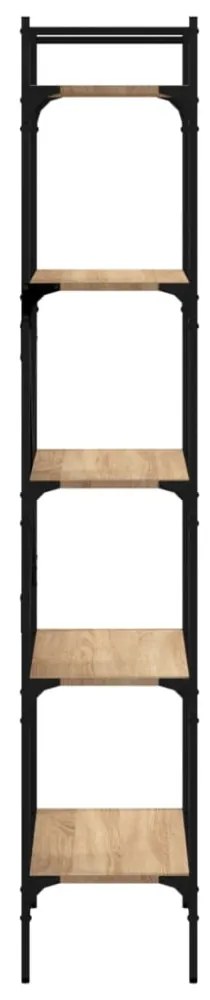 5 szintes sonoma tölgy színű fa könyvespolc 56 x 31,5 x 174 cm
