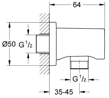 GROHE 27057DC0 - Fali könyök RAINSHOWER DN 15 rozsdamentes acél