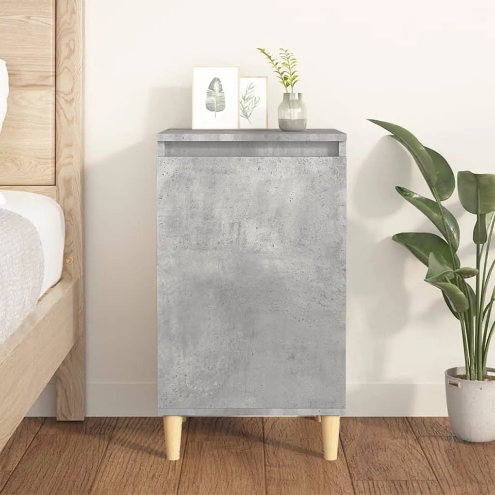Betonszürke szerelt fa éjjeliszekrény 40x35x70 cm