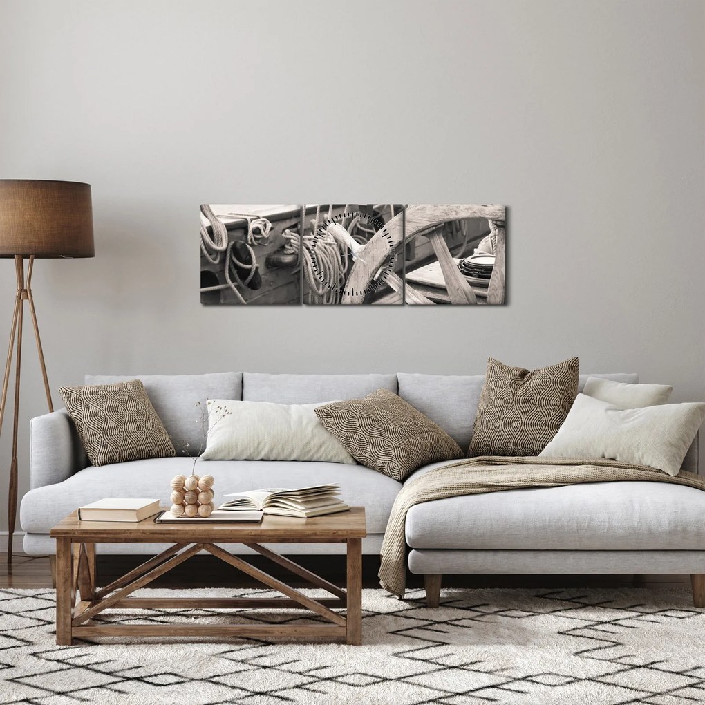 Kép - Vitorlás kormánylapát (órával) (90x30 cm)