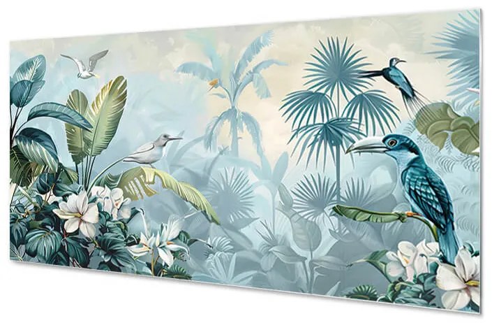 Wallplex konyhahátfal Trópusi Madarak (Méret: 60x120)