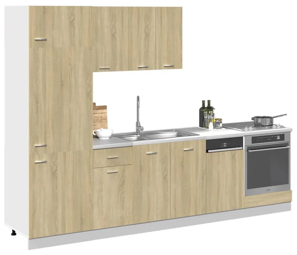 “Lyon” 7 részes sonoma tölgy színű konyhaszekrény garnitúra